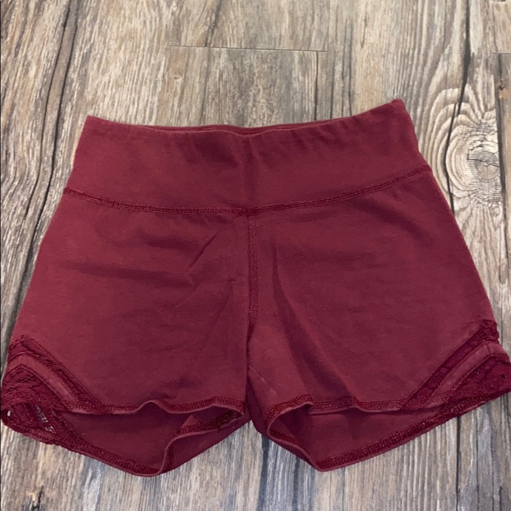 Burgundy cotton workout shorts from Aeropostale.